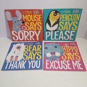 4 Hello Genius Mouse Penguin Bear Hippo Sorry Please Thank You Manners Book Lot